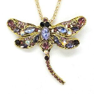 Purple DRAGONFLY Pendant Necklace